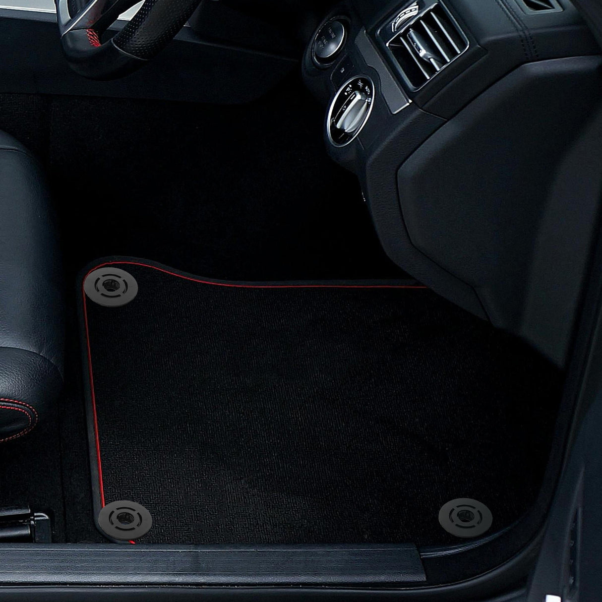 4Pcs Car Accessories Floor Mat Clips Black Plastic Clips for Vehicle 1.57X1.57X0.28in