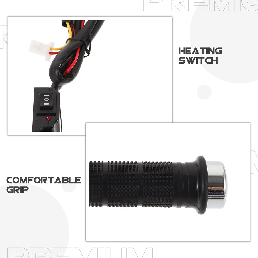 1 Pair Heated Motorcycle Handlebars 14.00X9.30X4.00cm Rubber Plastic for Cold Weather