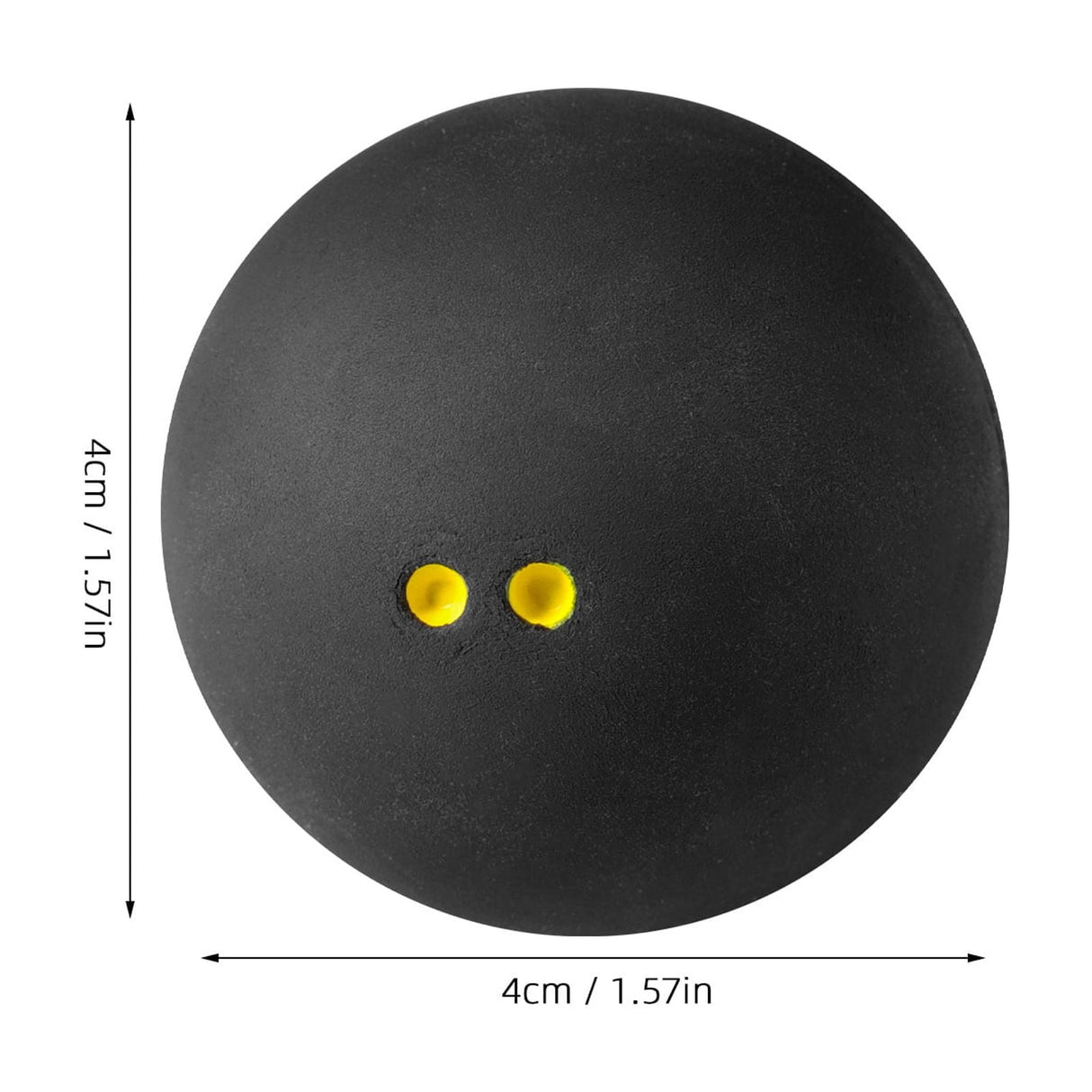 Small Squash Ball Black Rubber 1Set 1.6In