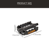 2Pcs Flat Bike Pedals Carbon Steel Replacement for Road and Mountain Bikes Black - Front View