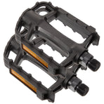 2Pcs Flat Bike Pedals Carbon Steel Replacement for Road and Mountain Bikes Black