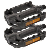 2Pcs Flat Bike Pedals Carbon Steel Replacement for Road and Mountain Bikes Black