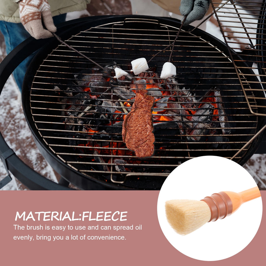 1Set Round Bristles Basting Brush Baking Basting Brush for Outdoor Use