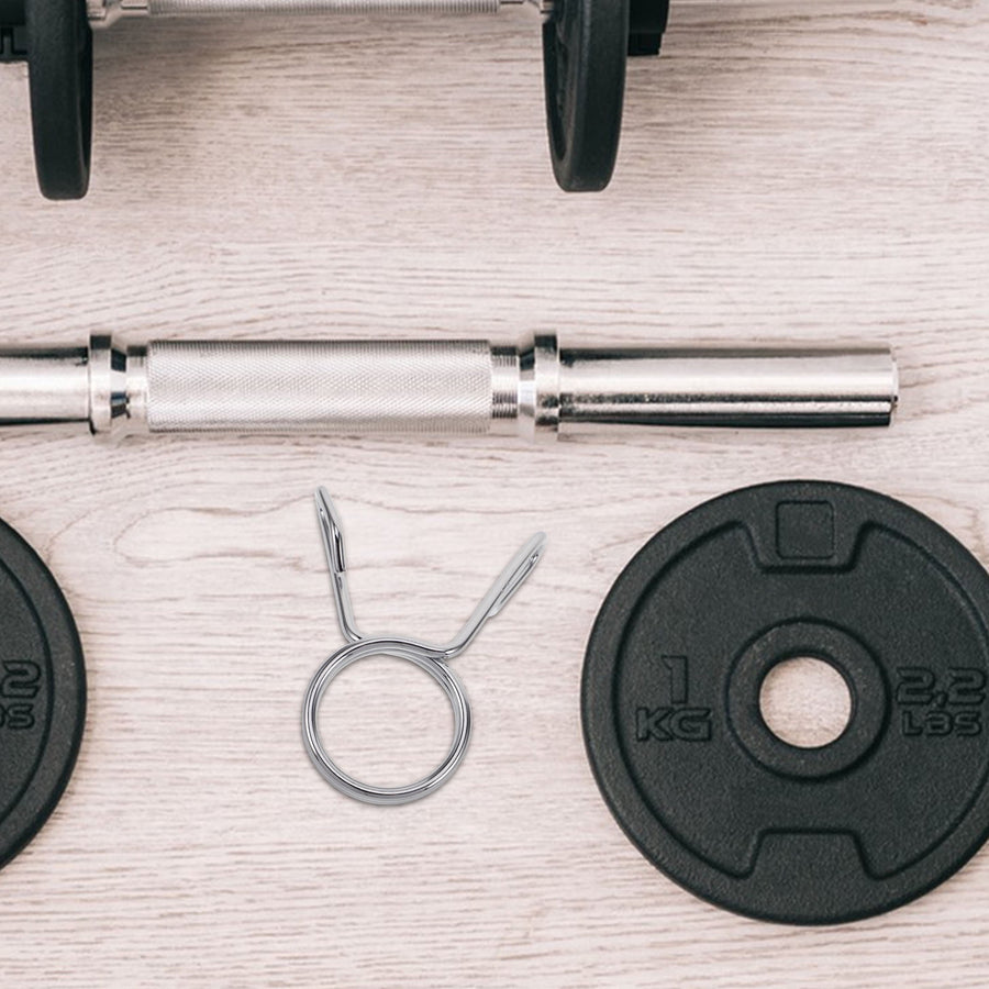 1Pcs Silver Barbell Clamps for Gym Accessories and Fitness Equipment in Workout Sessions