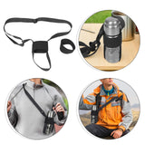 1Set Adjustable Strap for Water Bottle in Black Polyester Ideal for Outdoor Activities 27.51X4.13X0.39in