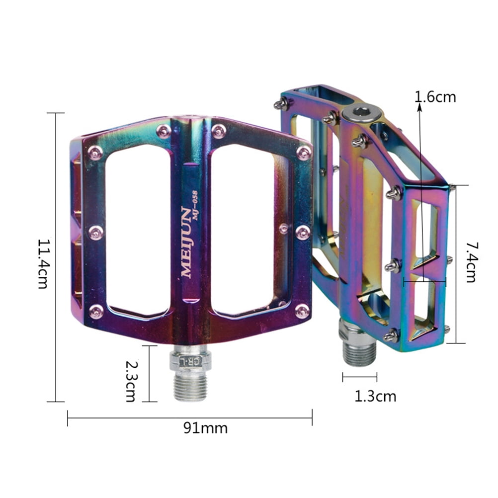 Colorful Aluminum Alloy Foot Pedals for Cyclists 1 Pair 4.5*3.6*0.8in
