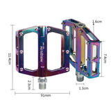 Colorful Aluminum Alloy Foot Pedals for Cyclists 1 Pair 4.5*3.6*0.8in