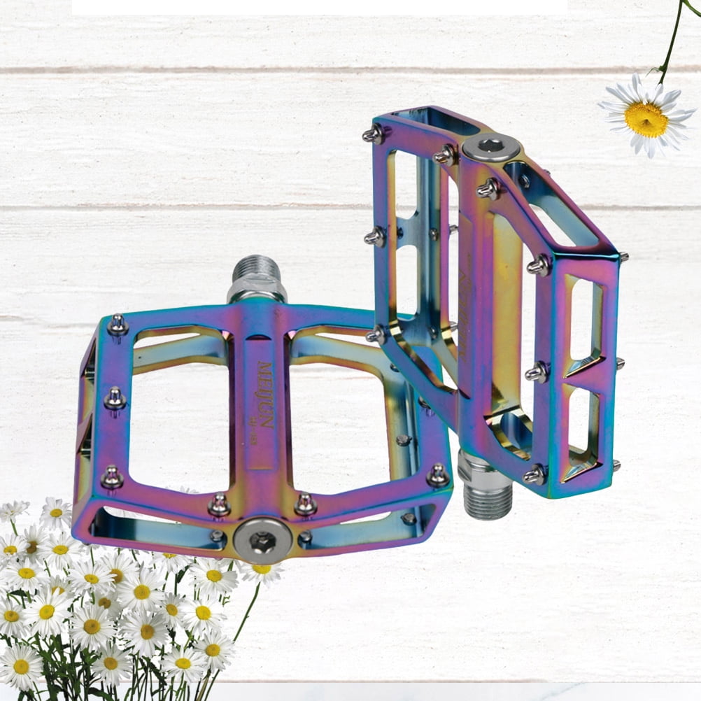 Colorful Aluminum Alloy Foot Pedals for Cyclists 1 Pair 4.5*3.6*0.8in