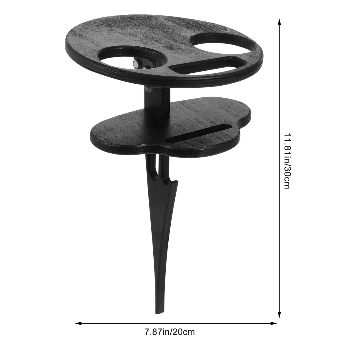 Outdoor Table Black Wooden Plastic 1Pc 11.8x7.9x7.9in