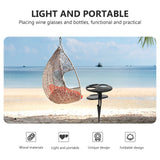 Outdoor Table Black Wooden Plastic 1Pc 11.8x7.9x7.9in - Side View