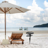 Outdoor Table Black Wooden Plastic 1Pc 11.8x7.9x7.9in - Top-Down View