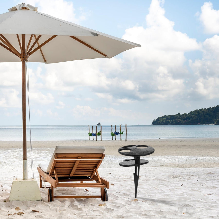 Outdoor Table Black Wooden Plastic 1Pc 11.8x7.9x7.9in