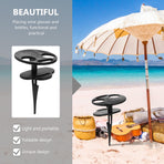 Outdoor Table Black Wooden Plastic 1Pc 11.8x7.9x7.9in