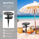 Outdoor Table Black Wooden Plastic 1Pc 11.8x7.9x7.9in - Rear View