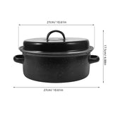Iron Covered Roaster Pan With Lid Daily Use For Households 10.6X9.4X6.9In - Front View