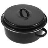 Iron Covered Roaster Pan With Lid Daily Use For Households 10.6X9.4X6.9In - Top-Down View