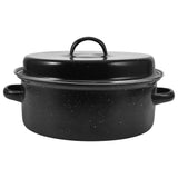 Iron Covered Roaster Pan With Lid Daily Use For Households 10.6X9.4X6.9In - 45-Degree Angle