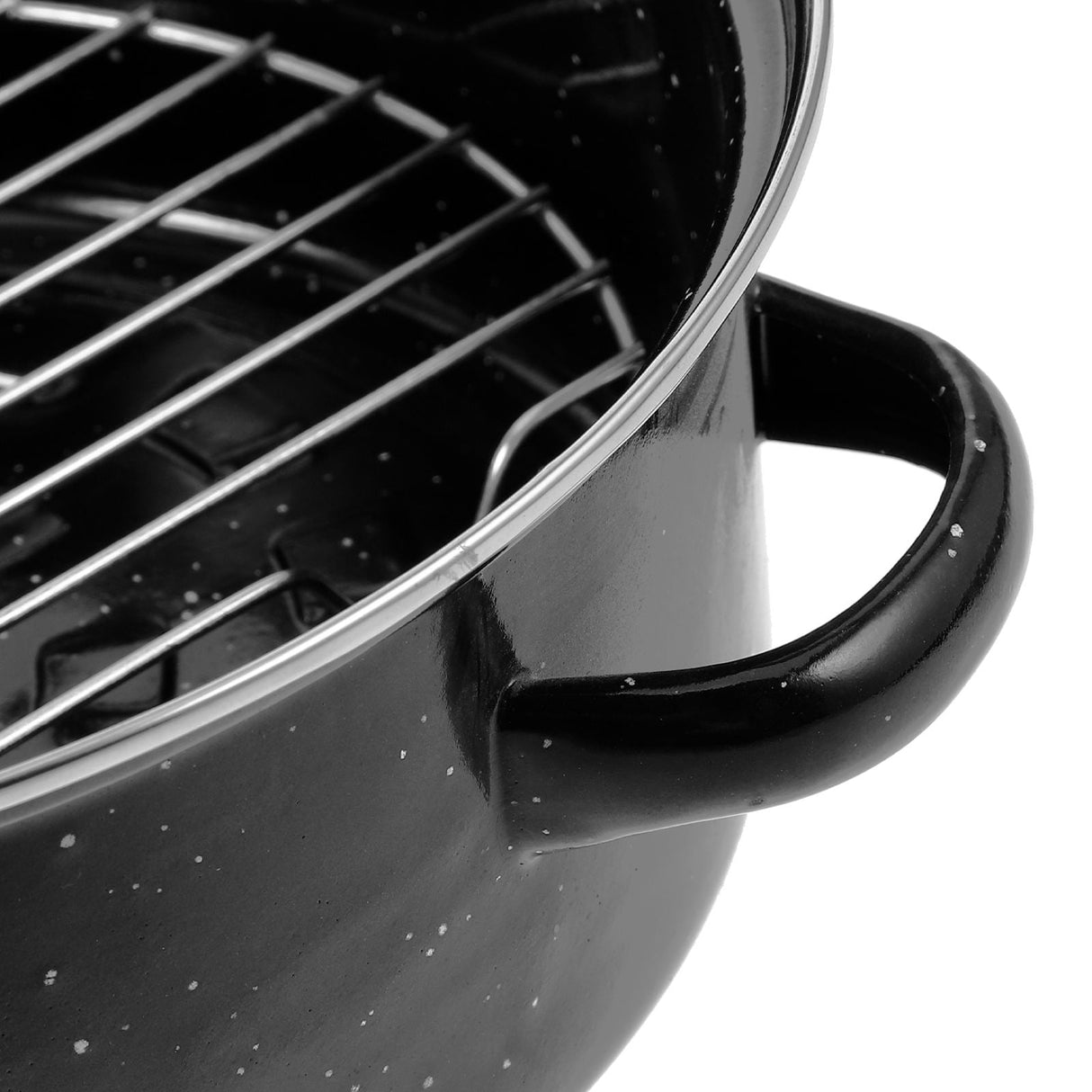 Iron Covered Roaster Pan With Lid Daily Use For Households 10.6X9.4X6.9In
