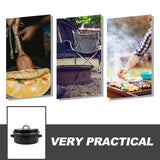 Iron Covered Roaster Pan With Lid Daily Use For Households 10.6X9.4X6.9In - Low Angle