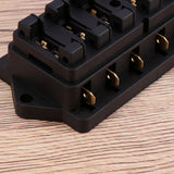 2Pcs Metal 6 Way Fuse Holder for Vehicle Maintenance Electrical Installation Car Fuse Accessory 4.3x2.0x1.7in - 45-Degree Angle
