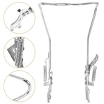 1Set Steel Silver Double Legged Bike Kickstand for Stable Support Non Slip Feet Quick Adjustment 14.6x10x0.4in