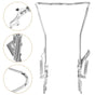 1Set Steel Silver Double Legged Bike Kickstand for Stable Support Non Slip Feet Quick Adjustment 14.6x10x0.4in