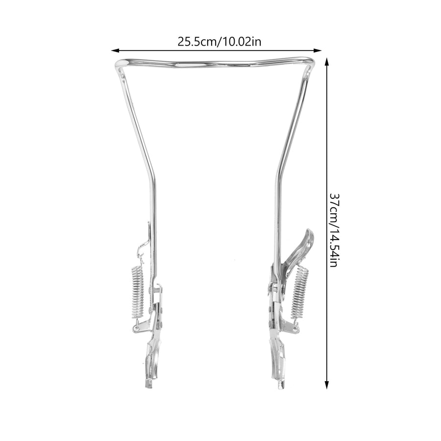 1Set Steel Silver Double Legged Bike Kickstand for Stable Support Non Slip Feet Quick Adjustment 14.6x10x0.4in