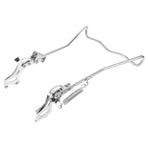 1Set Steel Silver Double Legged Bike Kickstand for Stable Support Non Slip Feet Quick Adjustment 14.6x10x0.4in