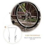 1Set Steel Silver Double Legged Bike Kickstand for Stable Support Non Slip Feet Quick Adjustment 14.6x10x0.4in