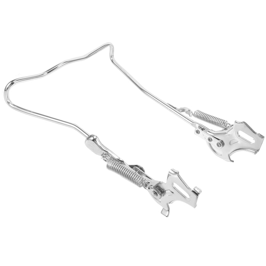 1Set Steel Silver Double Legged Bike Kickstand for Stable Support Non Slip Feet Quick Adjustment 14.6x10x0.4in