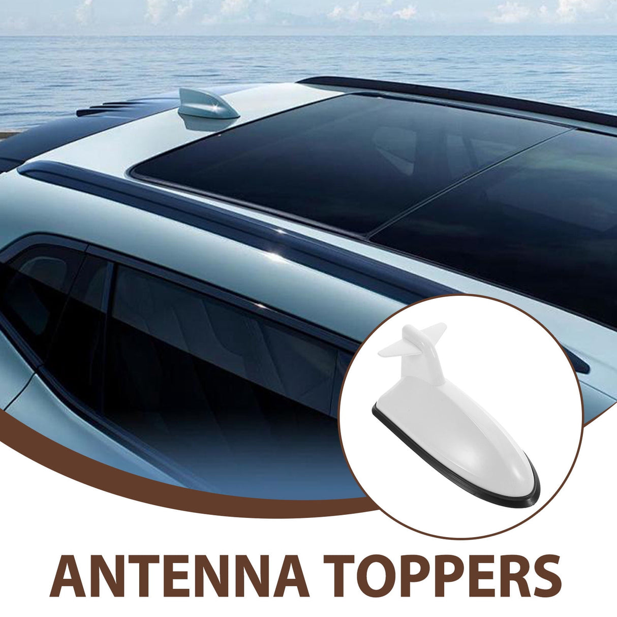 1Pcs Car Antenna Top Cover White Plastic Car Roof Antenna for Car Owners Use
