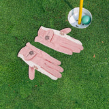 Golf Gloves Women Specific Fit Pink 1 Pair 7.9X3.7X0.1in - Top-Down View