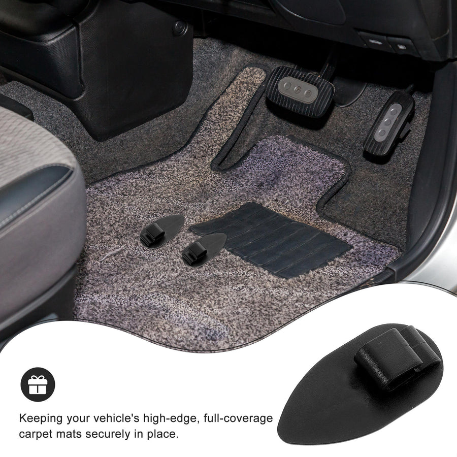 10Pcs Car Floor Mat Clips Black Plastic for Vehicle Supply and Safety