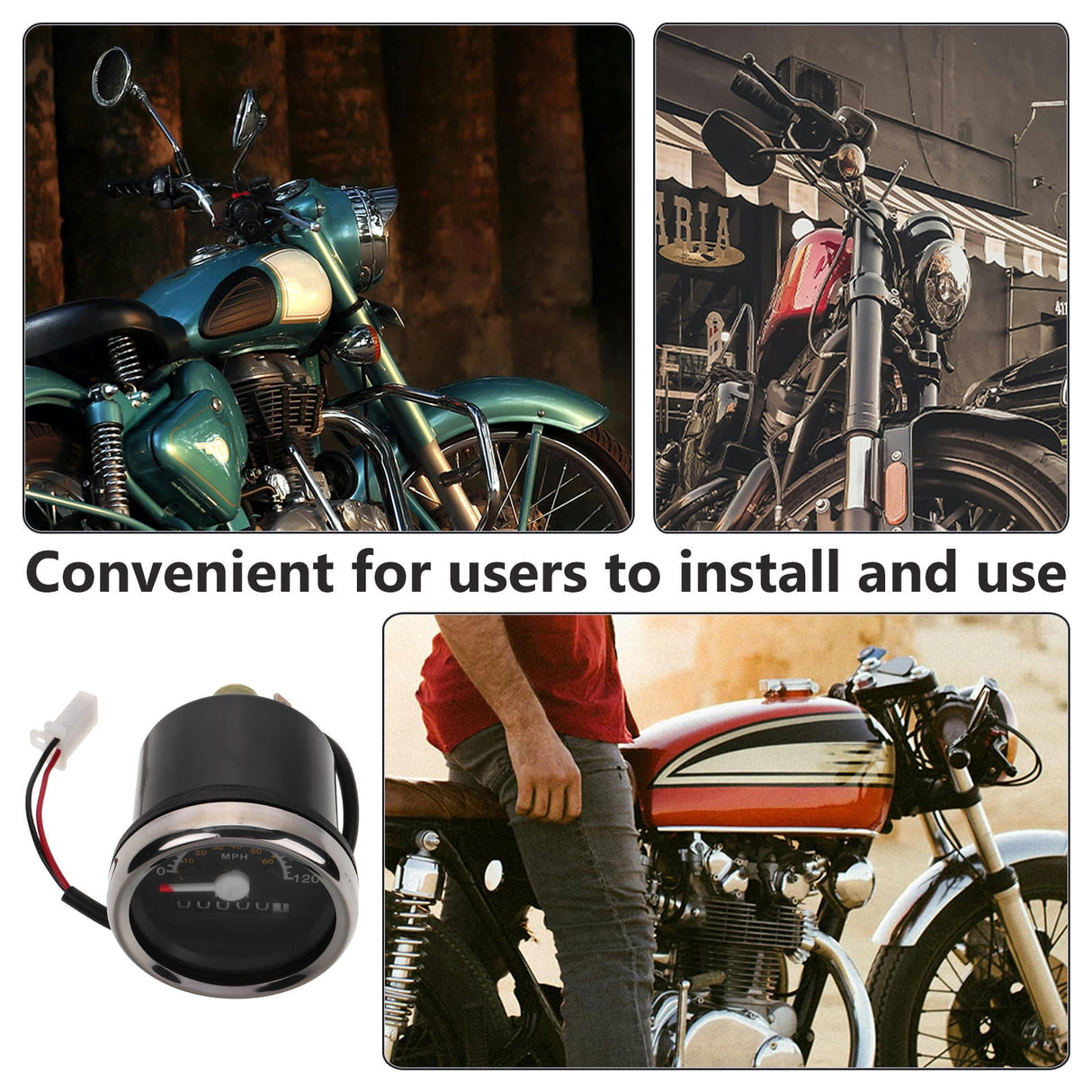 Motorcycle Meter Speedometer 1Pack with Dual Scale Display and High Precision Measurement 11.6x2.4x2.4in