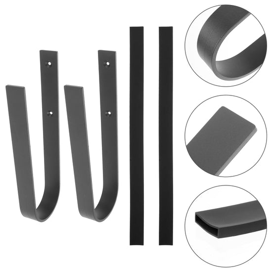 1Set Iron Surfboard Hanging Hook Deep Gray Simple Design for Sports Equipment Wall Storage 11.8x3.1x1.1in