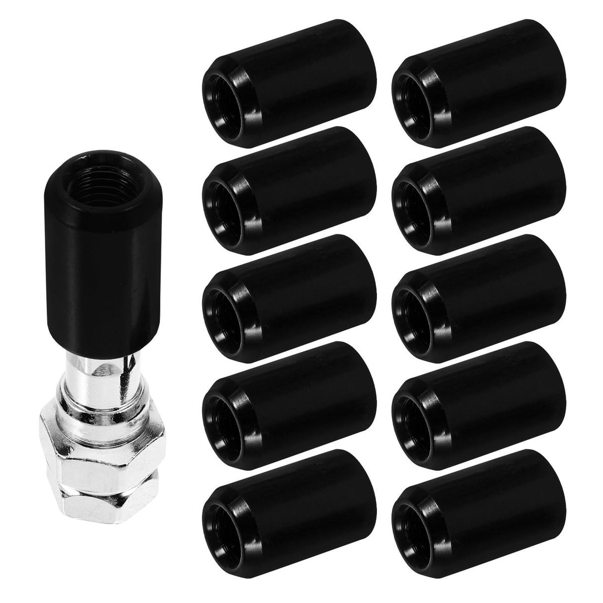16X Lug Nuts Black Aluminium Alloy Car Wheel Nut Covers Daily Use
