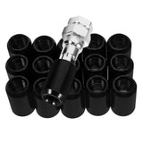 16X Lug Nuts Black Aluminium Alloy Car Wheel Nut Covers Daily Use - Top-Down View