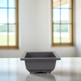 5Pcs Square Flowerpots for Study Room and Office in Black 17x17cm