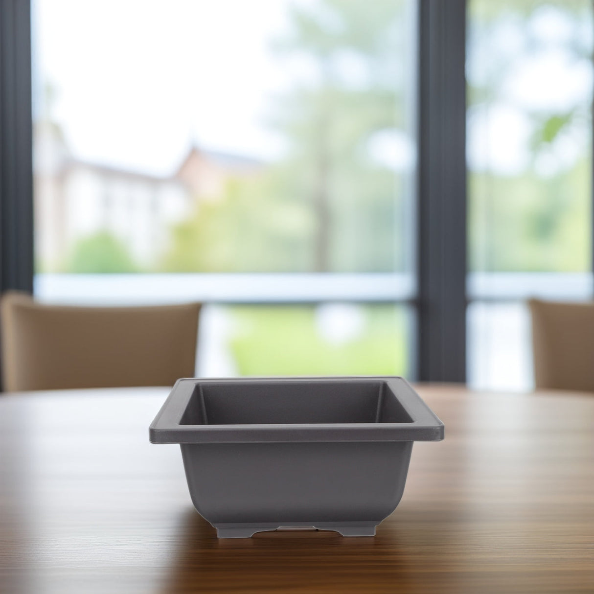 5Pcs Square Flowerpots for Study Room and Office in Black 17x17cm