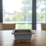 5Pcs Square Flowerpots for Study Room and Office in Black 17x17cm