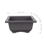 5Pcs Square Flowerpots for Study Room and Office in Black 17x17cm