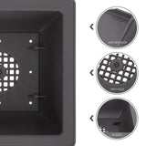 5Pcs Square Flowerpots for Study Room and Office in Black 17x17cm - Close-Up Angle