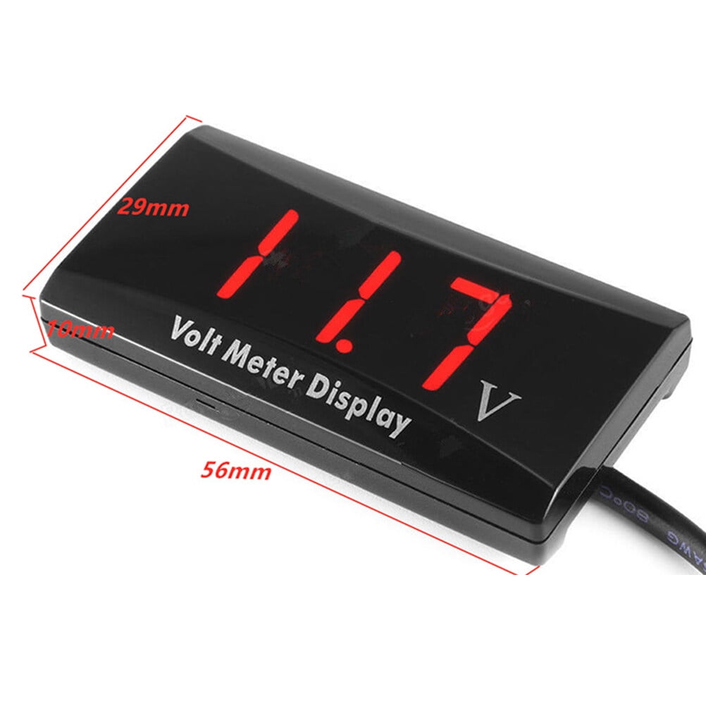 Red Led Voltmeter 12V 1Pack For Car And Motorcycle With Low Power Consumption And Anti-Frost Features