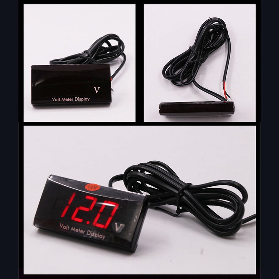 Red Led Voltmeter 12V 1Pack For Car And Motorcycle With Low Power Consumption And Anti-Frost Features