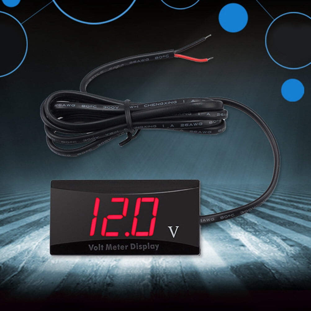 Red Led Voltmeter 12V 1Pack For Car And Motorcycle With Low Power Consumption And Anti-Frost Features