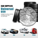 1Pcs RV Spare Tire Cover in Grey Coated Polyester Prevents Cracking and Extends Lifespan - Close-Up Angle
