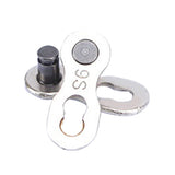 1 Pair Speed Chain Stainless Steel Buckle Chain for Bicycle Maintenance 9 Bike Chain Silver - Top-Down View