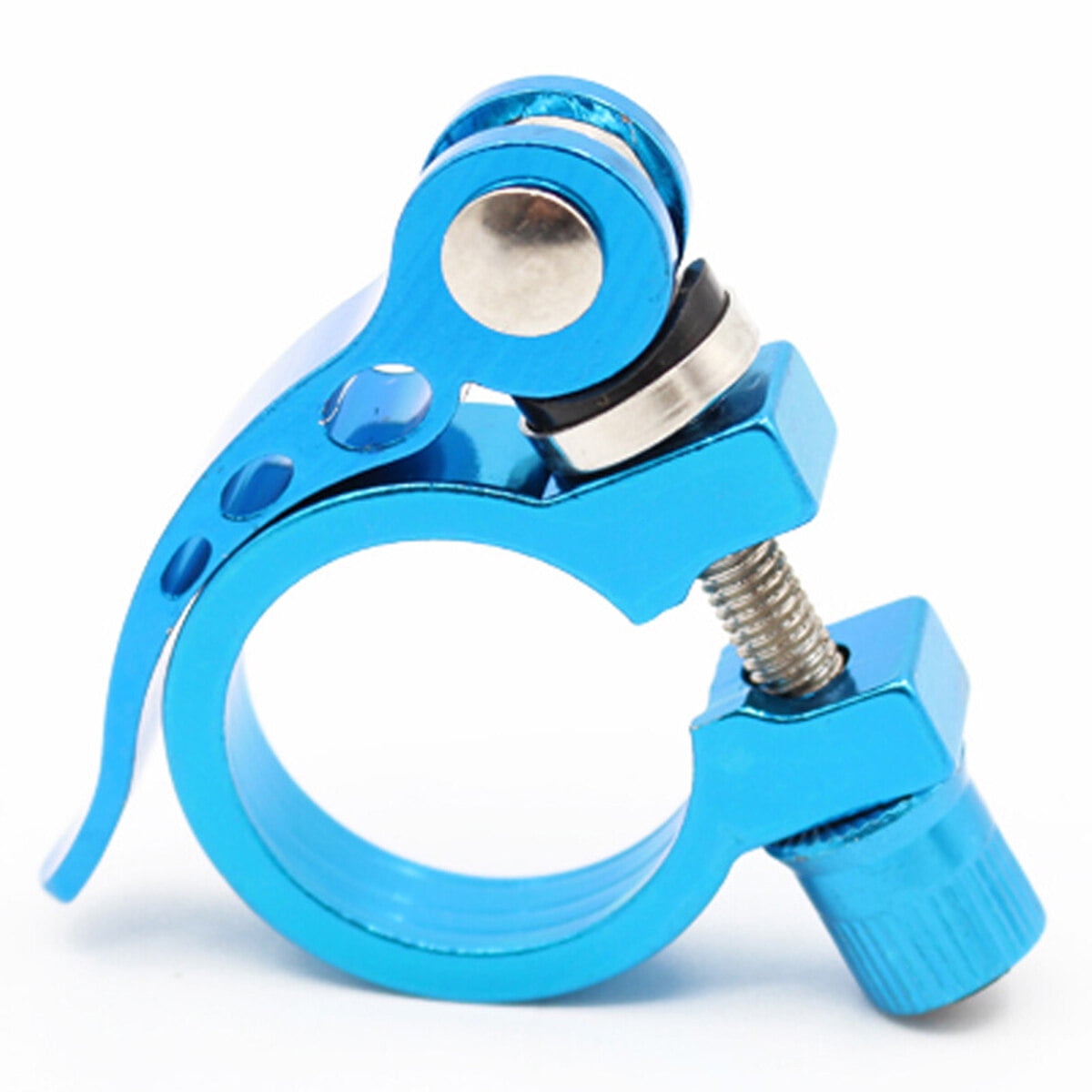 Durable Blue Bike Seatpost Clamp 1Pack for Cycling Quick Release