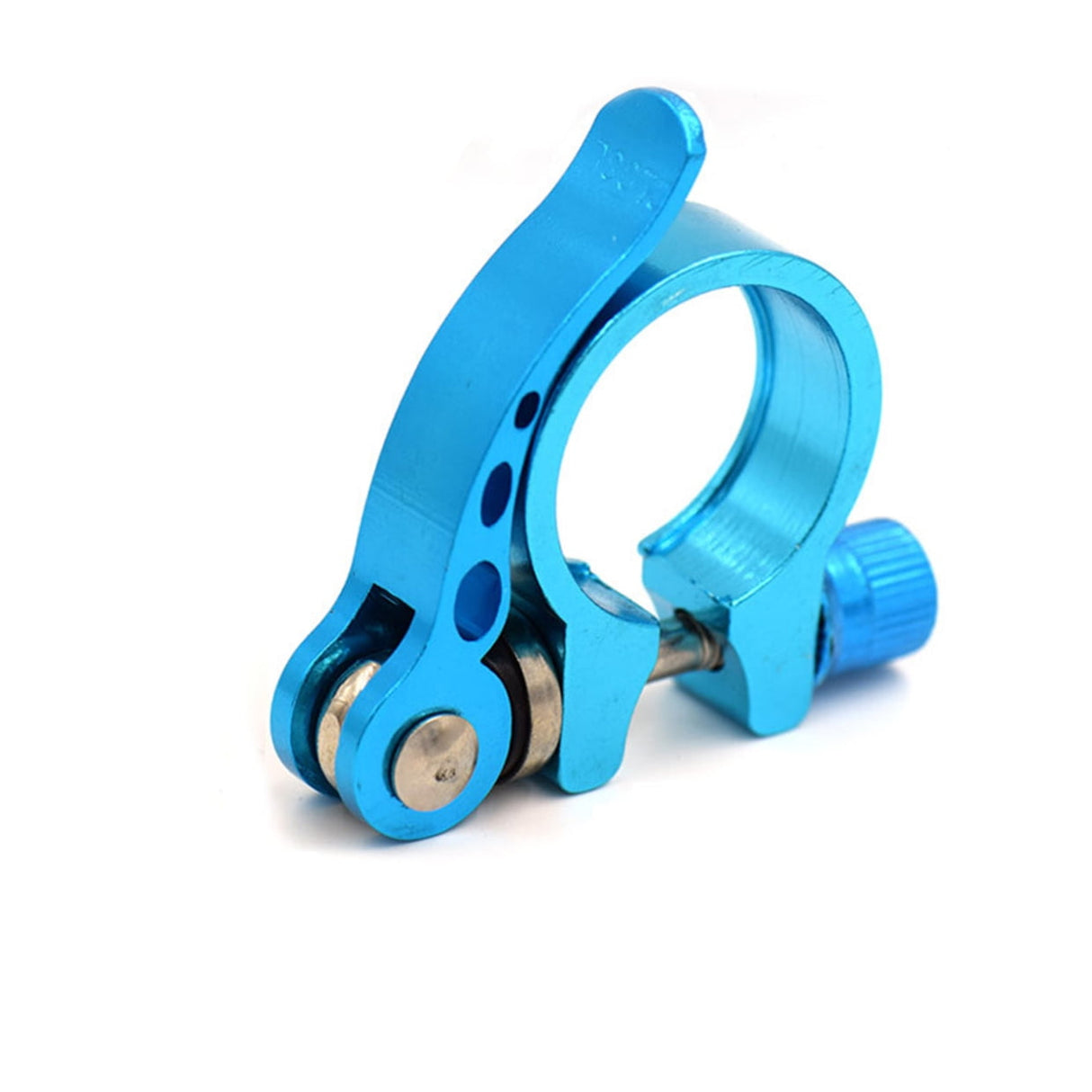 Durable Blue Bike Seatpost Clamp 1Pack for Cycling Quick Release