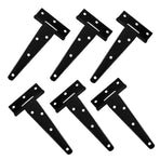 6Pcs Heavy Duty Gate Hinges in T-Shape Black for Outdoor Projects